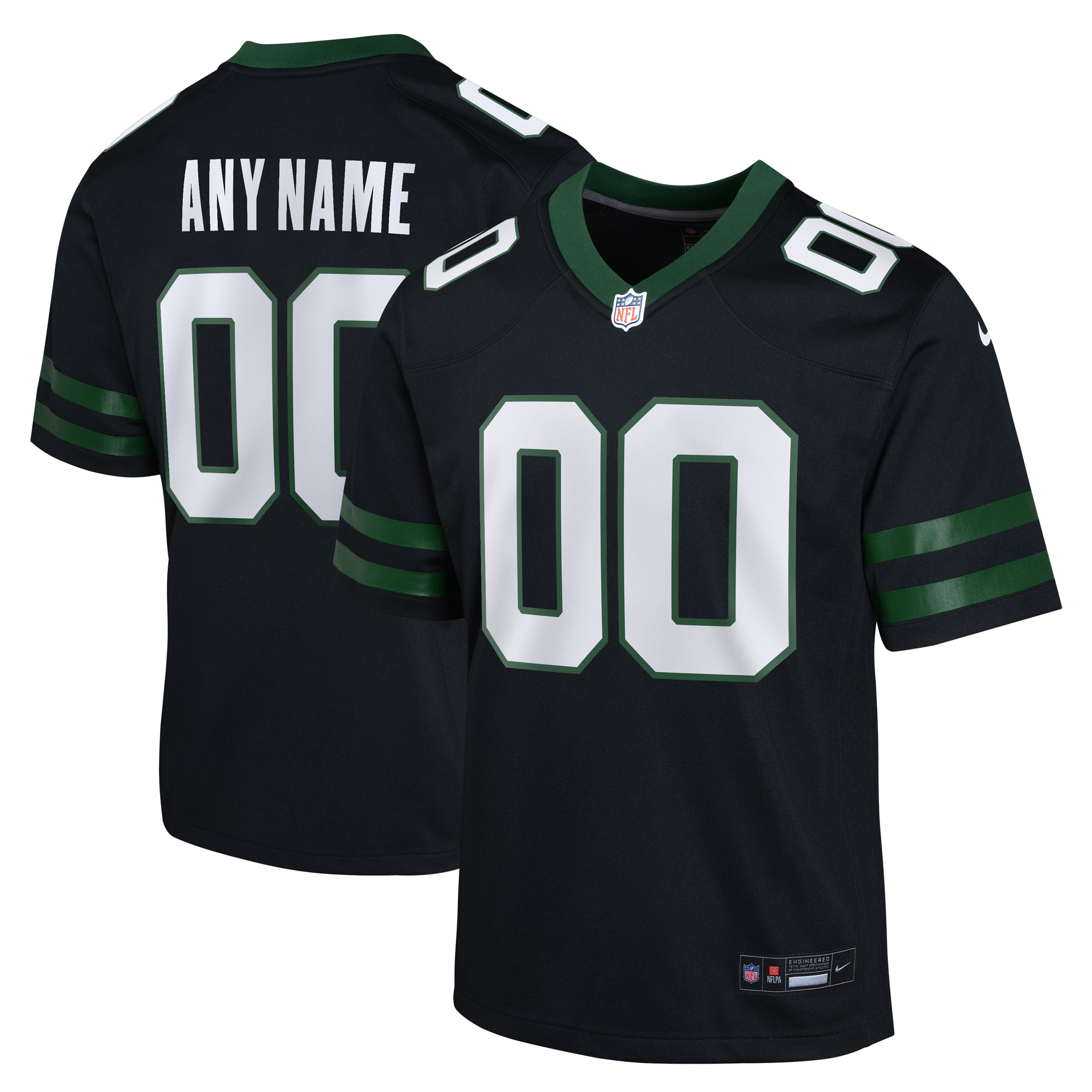 Youth New York Jets Legacy Black Alternate Custom Game Jersey JS7444 nicesnker