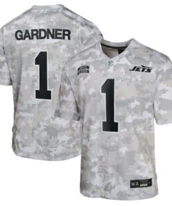 Youth New York Jets Sauce Gardner Arctic Camo 2024 Salute to Service Game Jersey JS2363 nicesnker