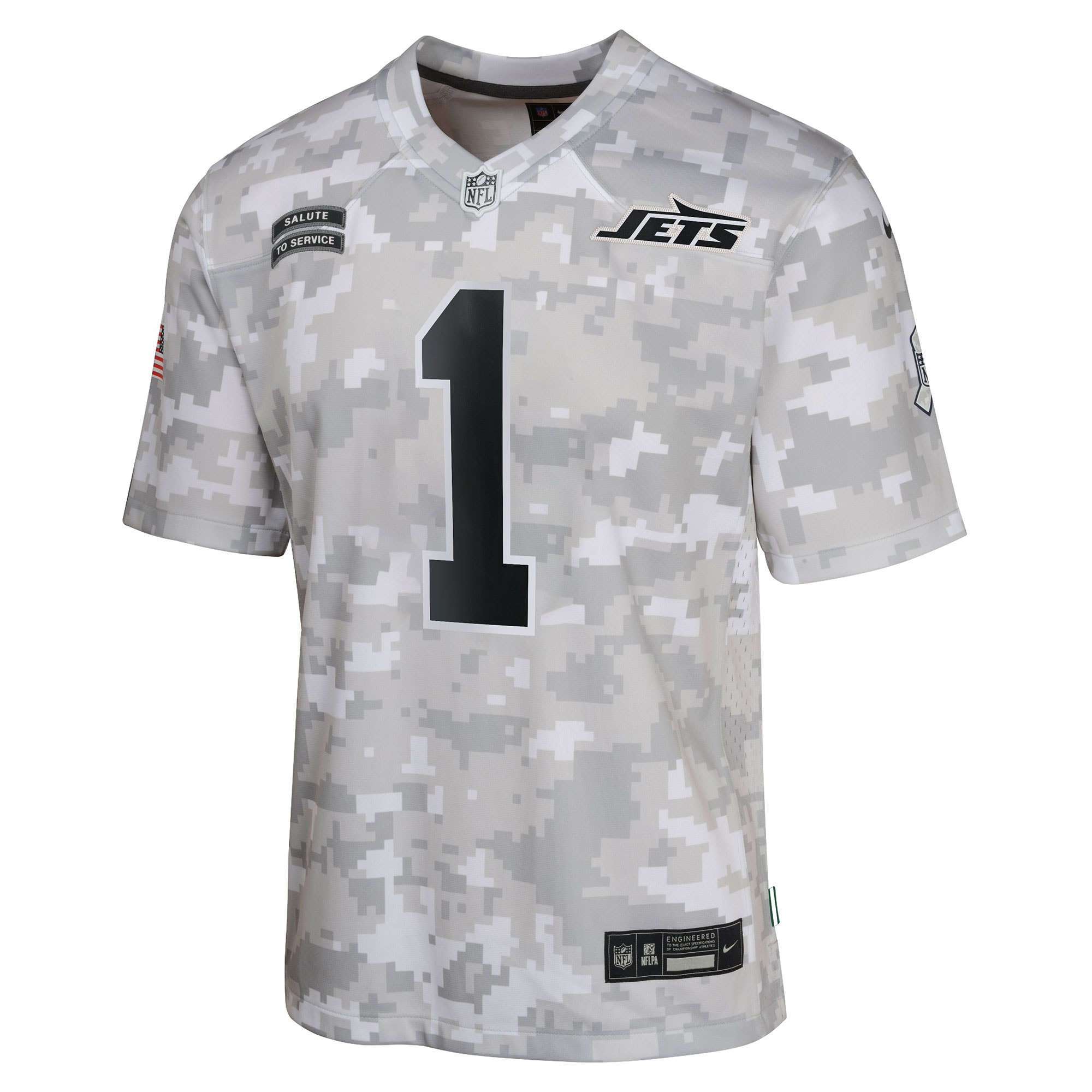 Youth New York Jets Sauce Gardner Arctic Camo 2024 Salute to Service Game Jersey JS2363 nicesnker - Image 2