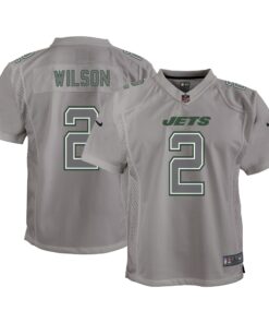 Youth New York Jets Zach Wilson Gray Atmosphere Game Jersey JS8176 nicesnker