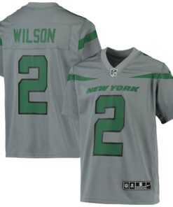 Youth New York Jets Zach Wilson Gray Inverted Team Game Jersey JS5331 nicesnker
