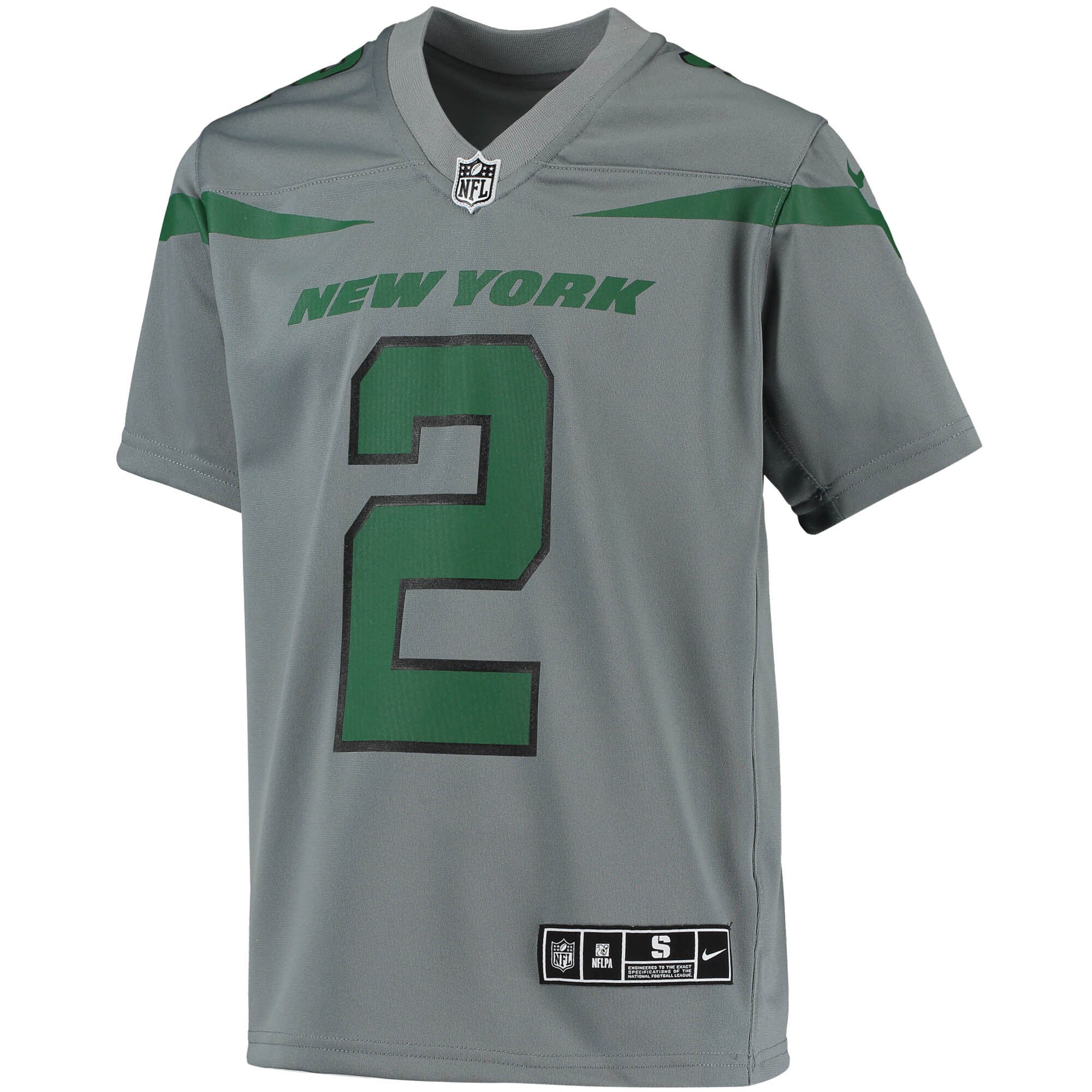 Youth New York Jets Zach Wilson Gray Inverted Team Game Jersey JS5331 nicesnker - Image 2