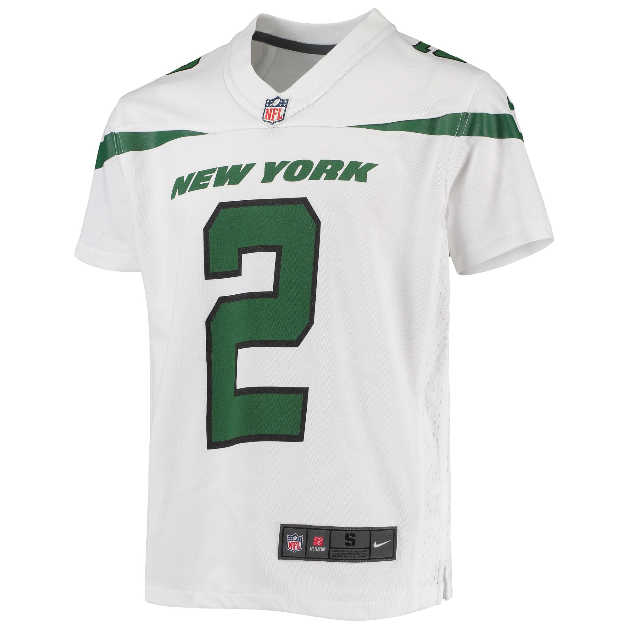Youth New York Jets Zach Wilson White Game Jersey JS6019 nicesnker - Image 2