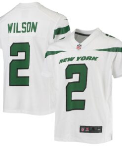 Youth New York Jets Zach Wilson White Game Jersey JS6019 nicesnker