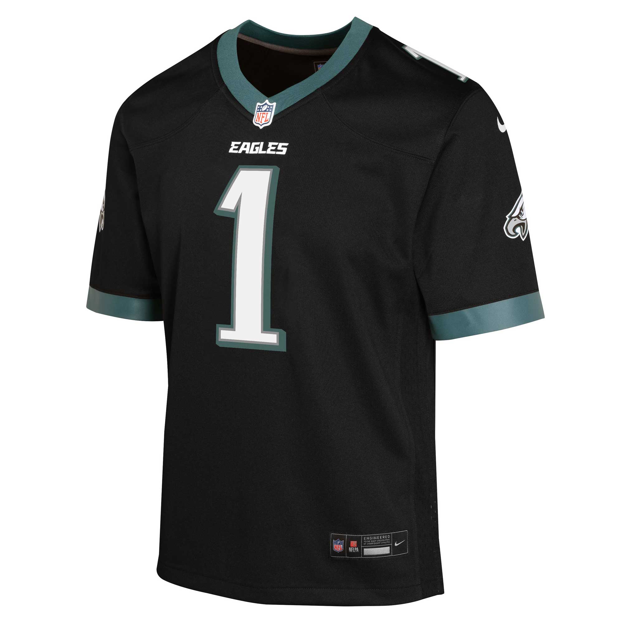 Youth Philadelphia Eagles Jalen Hurts Black Game Jersey JS1376 nicesnker - Image 2