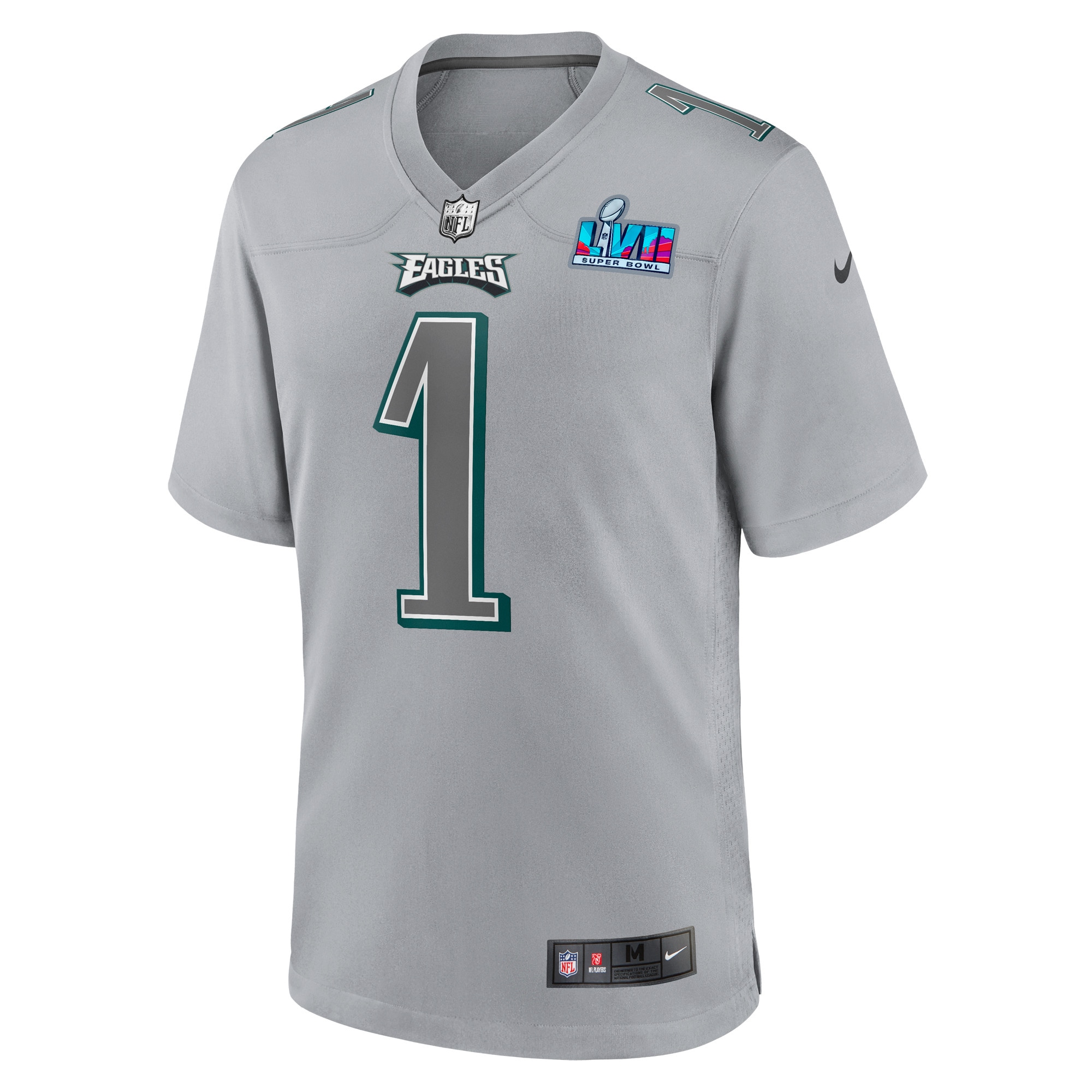 Youth Philadelphia Eagles Jalen Hurts Gray Super Bowl LVII Patch Atmosphere Fashion Game Jersey JS9406 nicesnker - Image 2