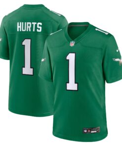 Youth Philadelphia Eagles Jalen Hurts Kelly Green Game Jersey JS2108 nicesnker