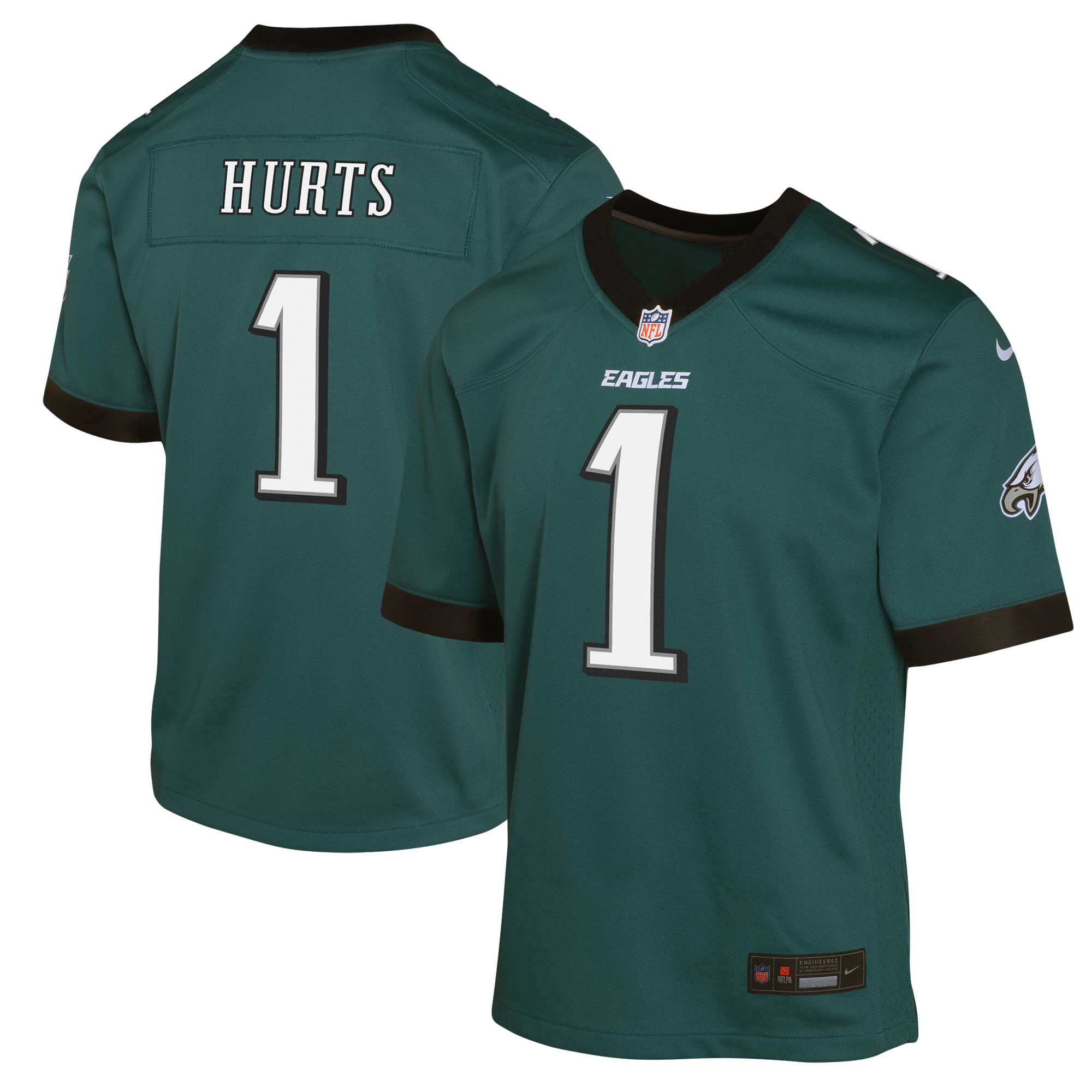 Youth Philadelphia Eagles Jalen Hurts Midnight Green Game Jersey JS8184 nicesnker