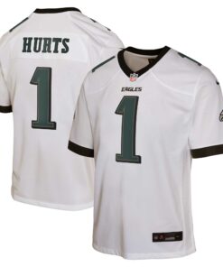 Youth Philadelphia Eagles Jalen Hurts White Game Jersey JS5853 nicesnker