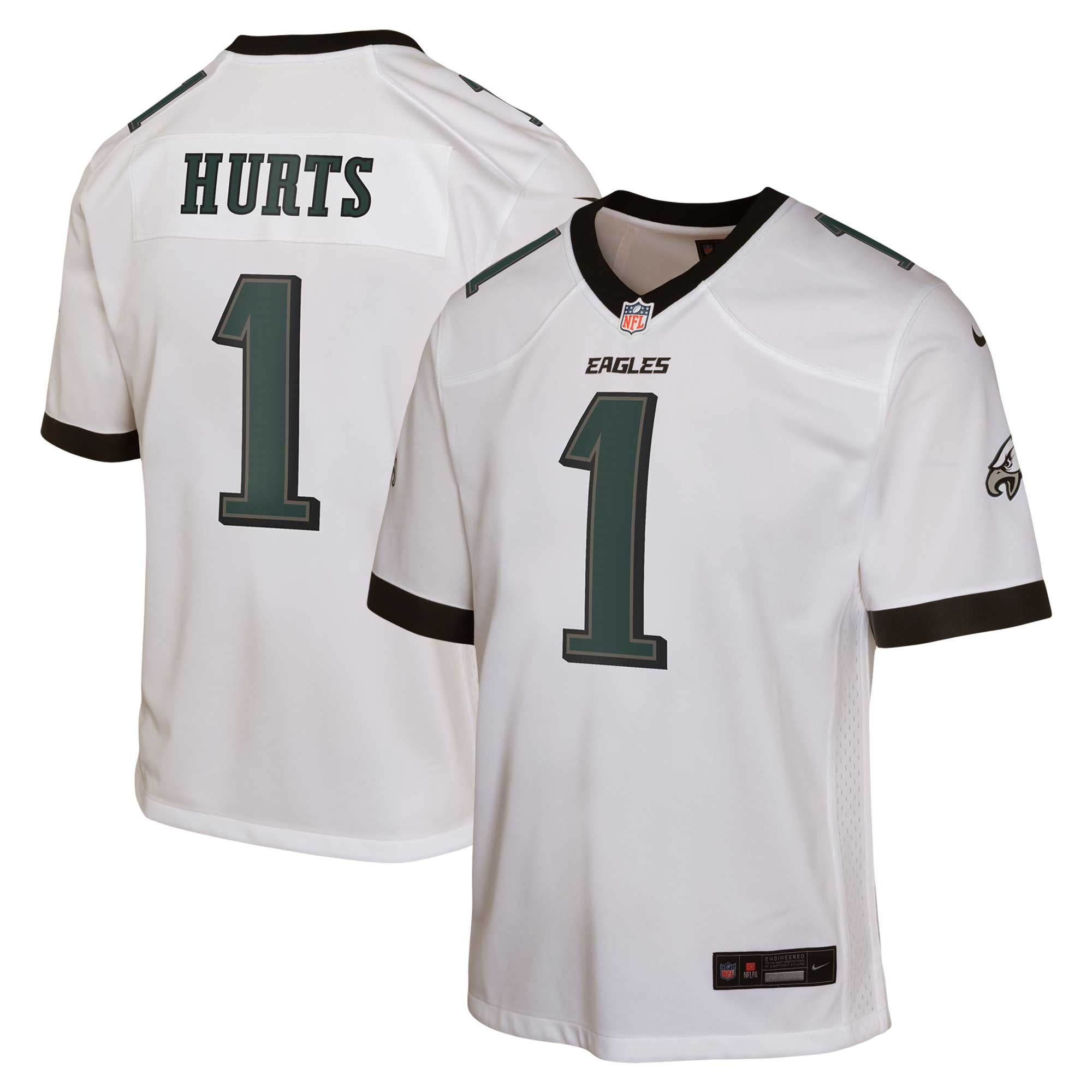 Youth Philadelphia Eagles Jalen Hurts White Game Jersey JS5853 nicesnker