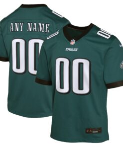 Youth Philadelphia Eagles Midnight Green Custom Game Jersey JS2241 nicesnker