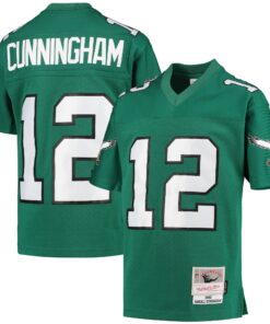 Youth Philadelphia Eagles Randall Cunningham Mitchell & Ness Kelly Green 1990 Retired Player Legacy Jersey JS4623 nicesnker