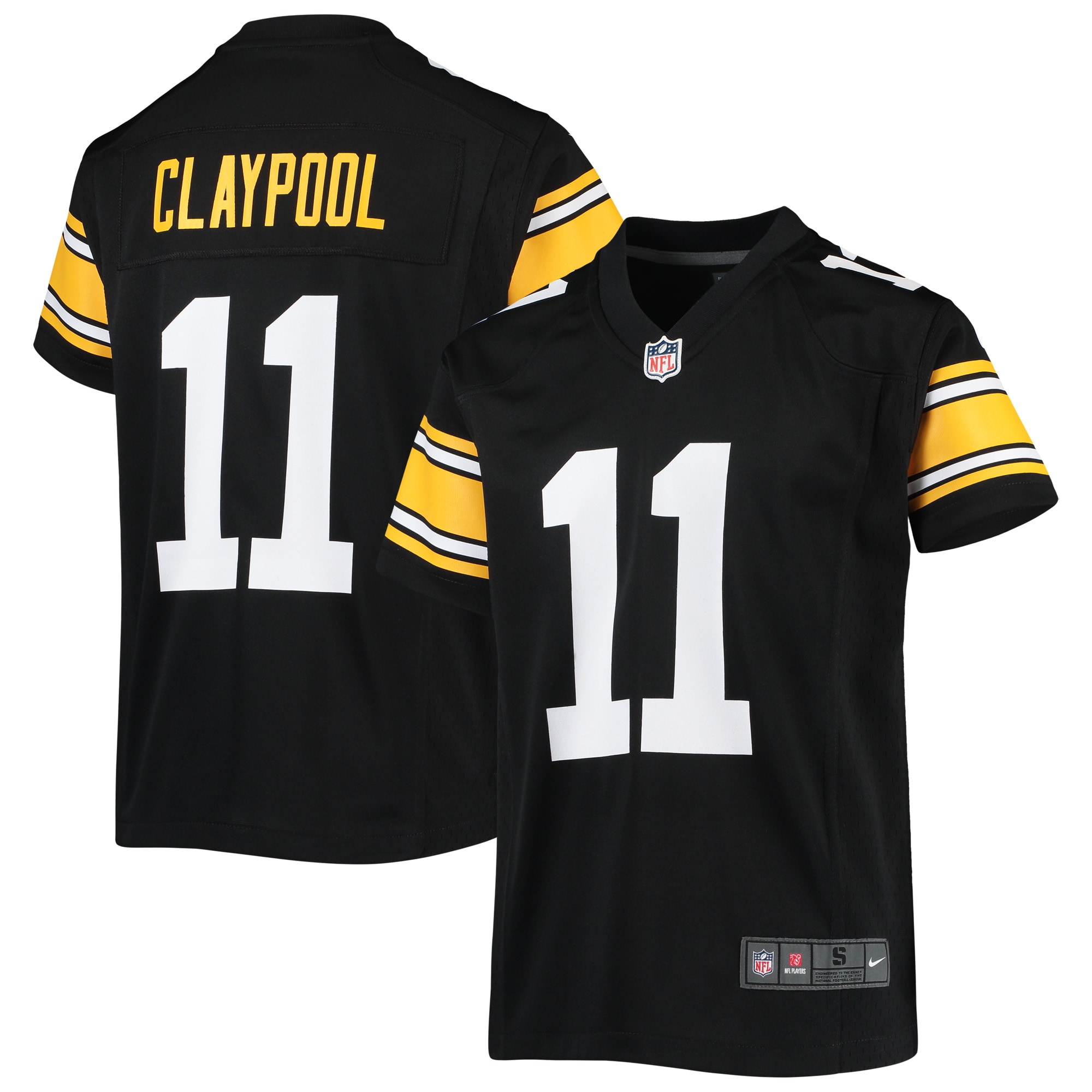 Youth Pittsburgh Steelers Chase Claypool Black Alternate Game Jersey JS9016 nicesnker