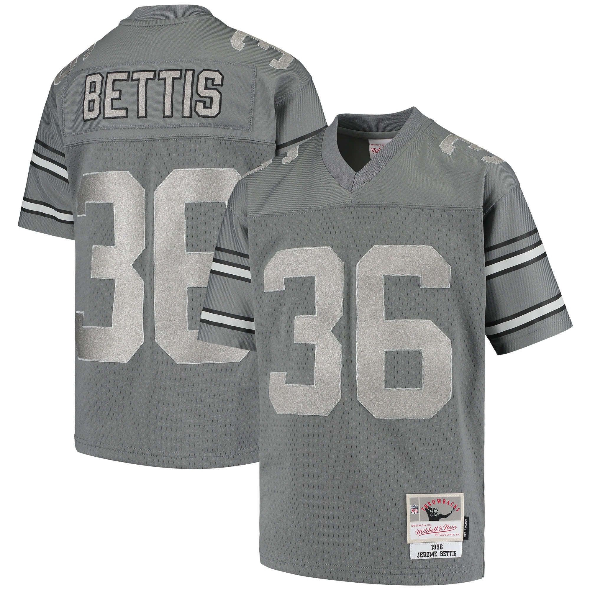 Youth Pittsburgh Steelers Jerome Bettis Mitchell & Ness Charcoal 1996 Retired Player Metal Jersey JS1969 nicesnker