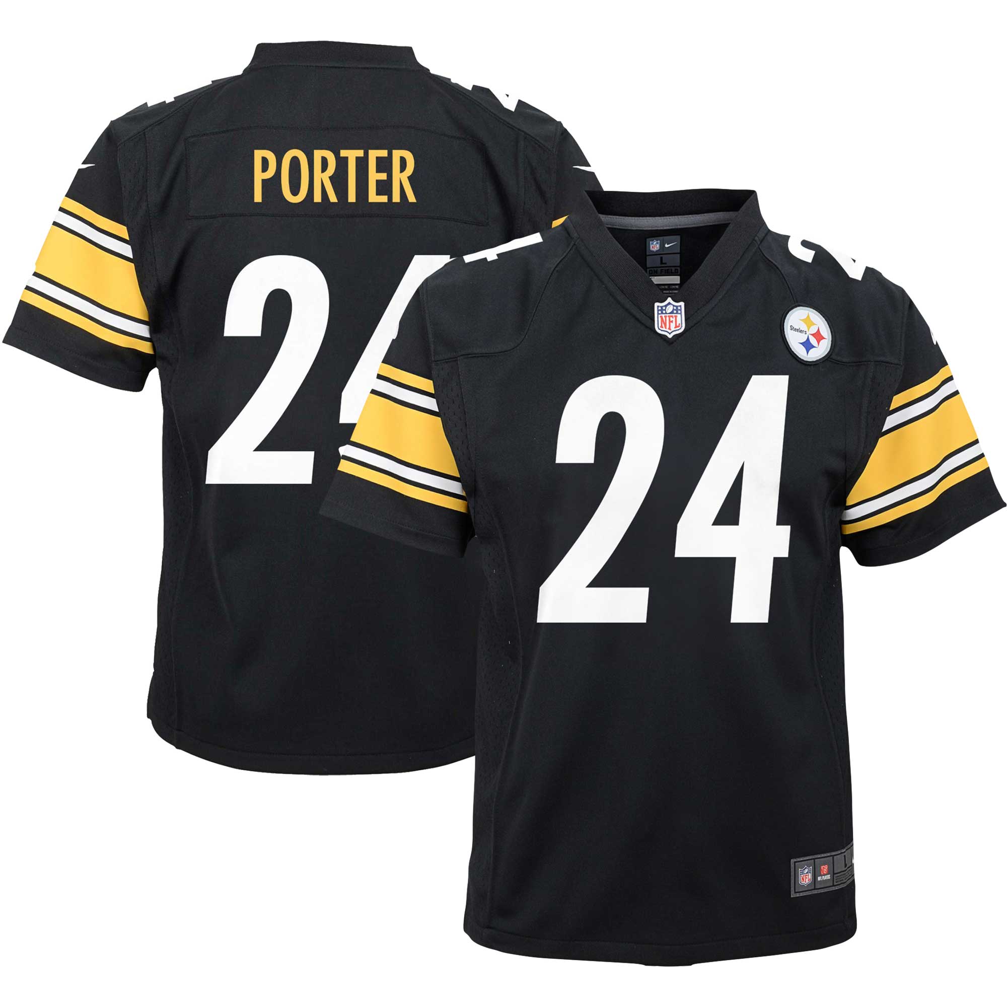 Youth Pittsburgh Steelers Joey Porter Jr. Black Game Jersey JS8935 nicesnker