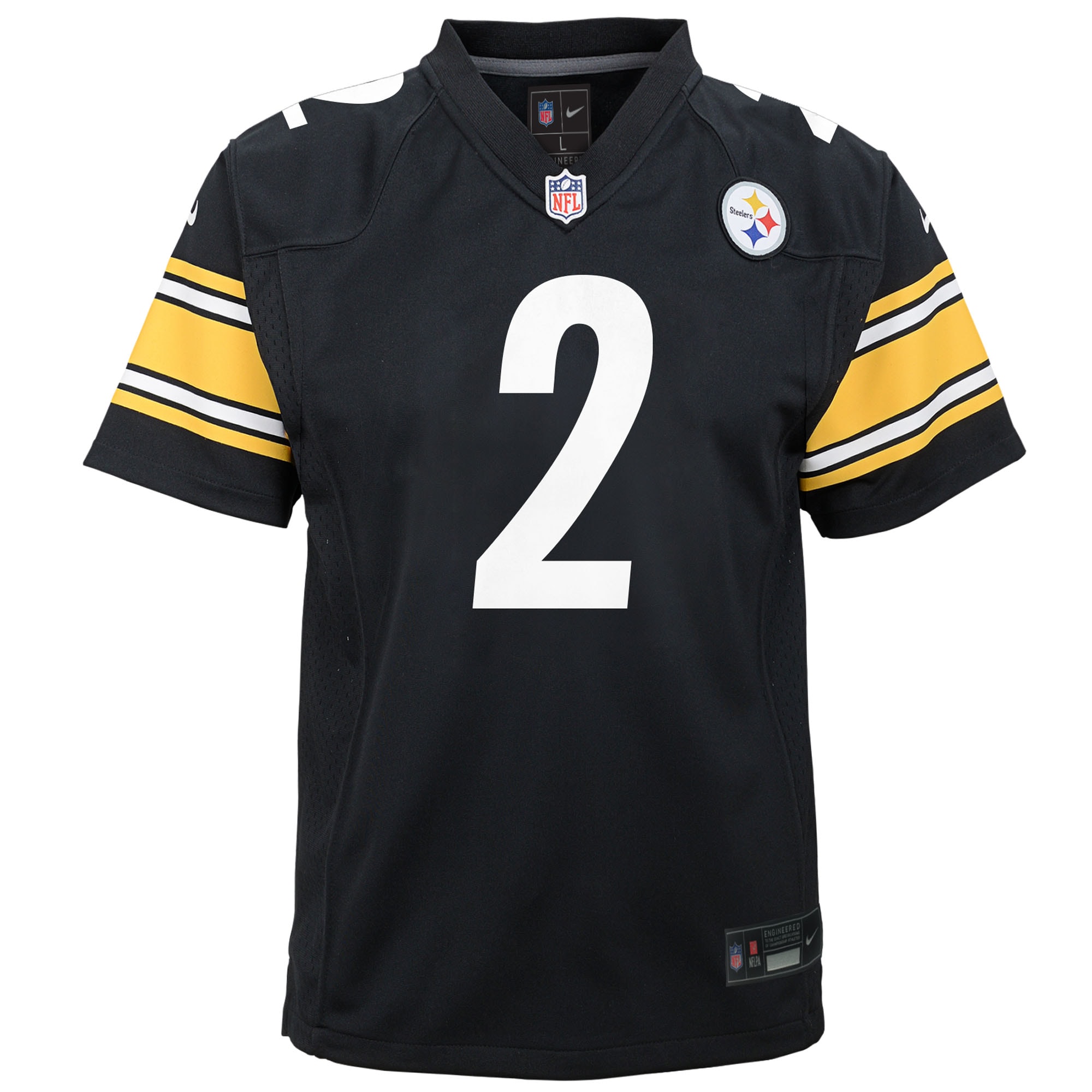 Youth Pittsburgh Steelers Justin Fields Black Team Game Jersey JS6560 nicesnker - Image 2