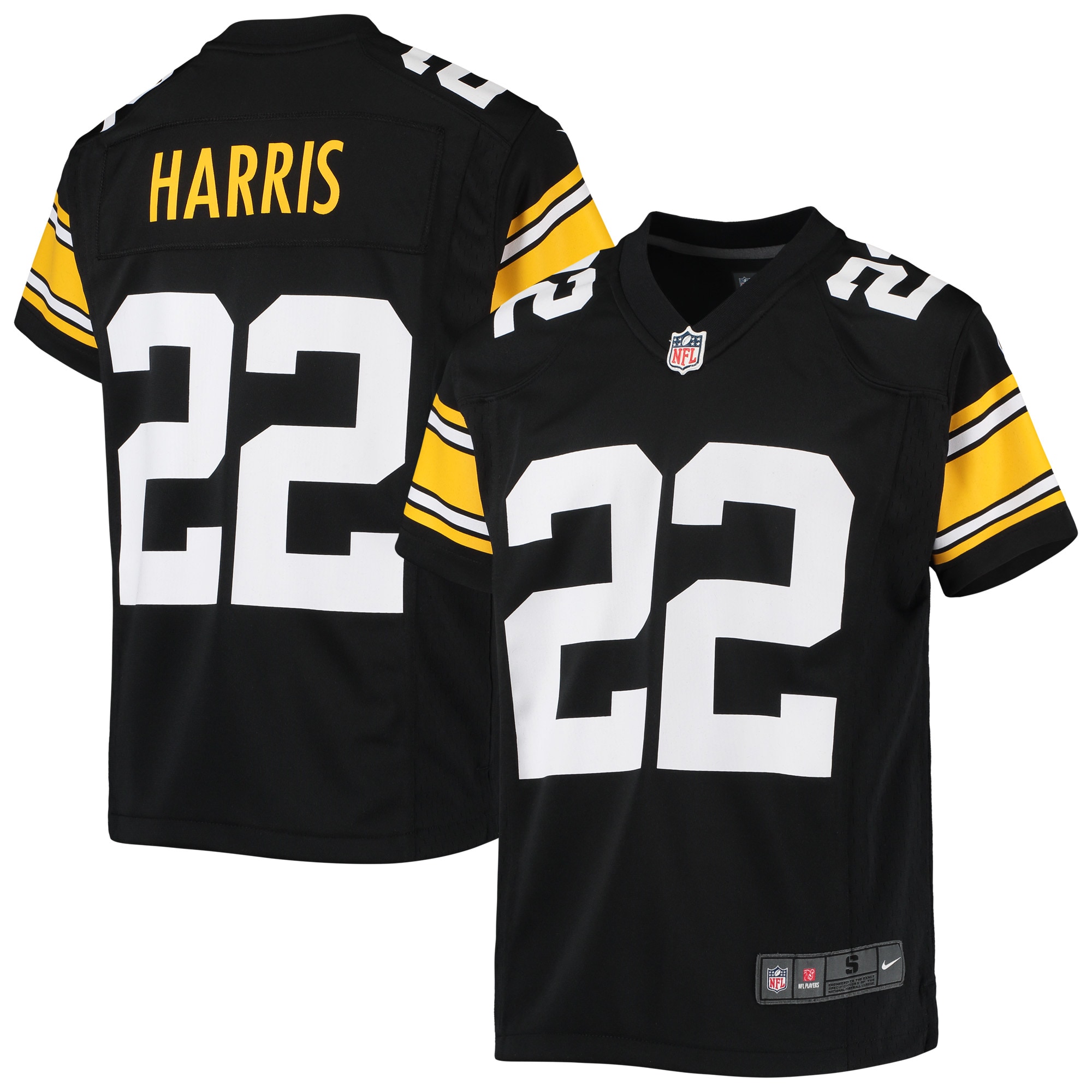 Youth Pittsburgh Steelers Najee Harris Black Game Jersey JS6529 nicesnker