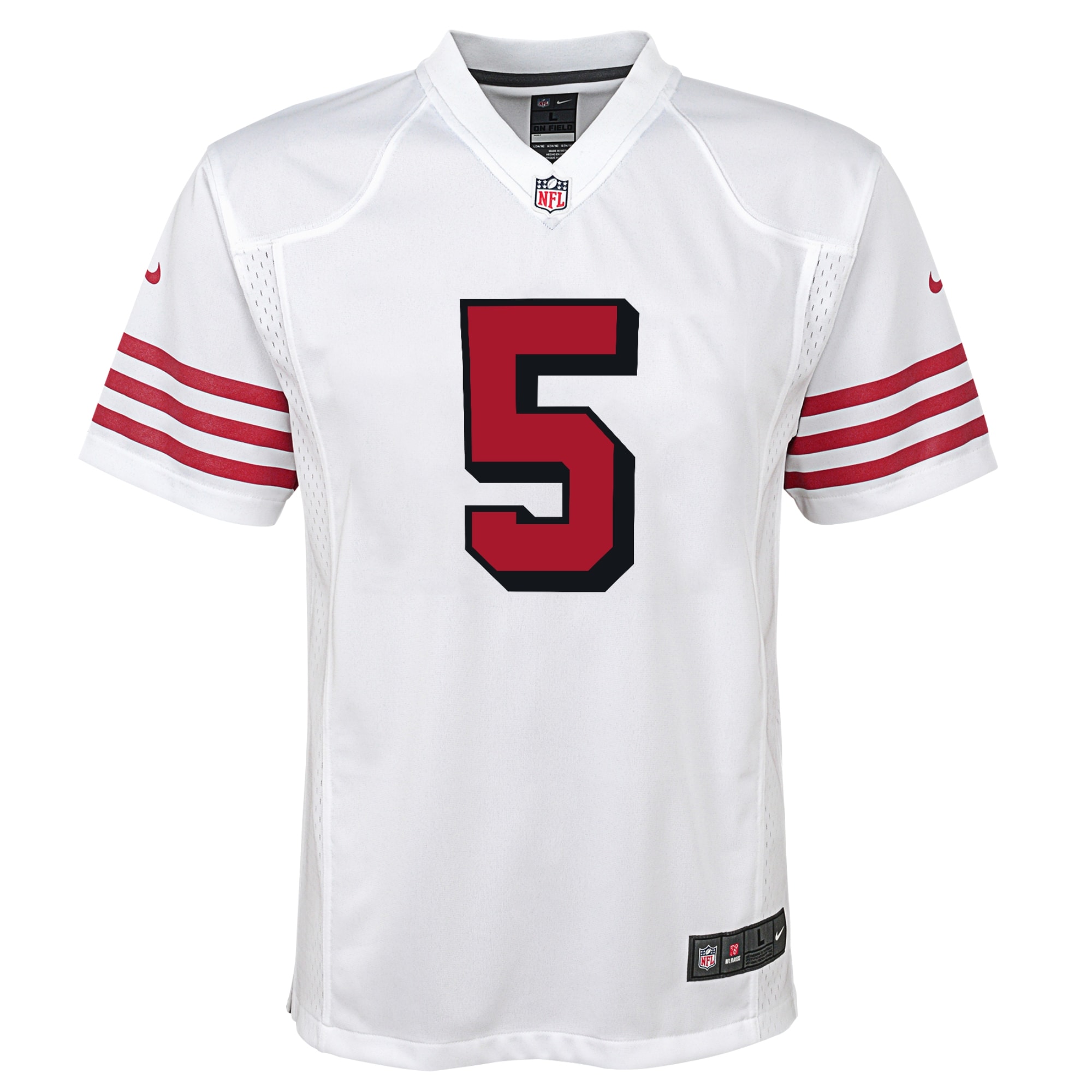 Youth San Francisco 49ers Trey Lance White Game Jersey JS3555 nicesnker - Image 2