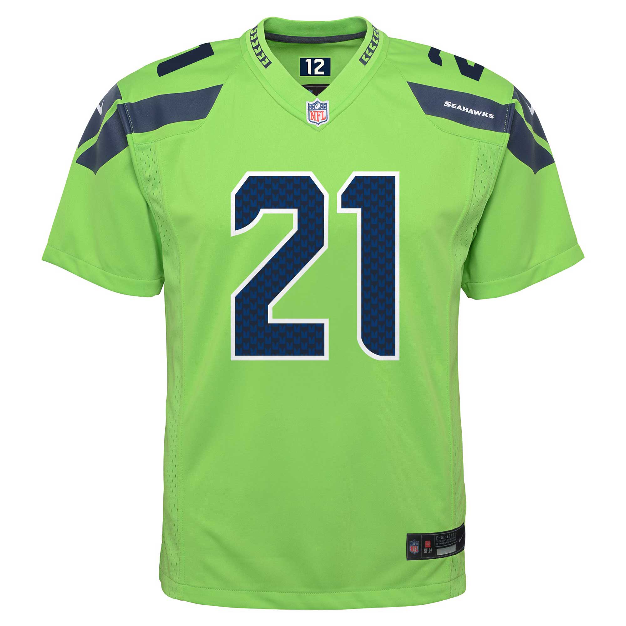 Youth Seattle Seahawks Devon Witherspoon Neon Green Alternate Player Game Jersey JS8889 nicesnker - Image 2