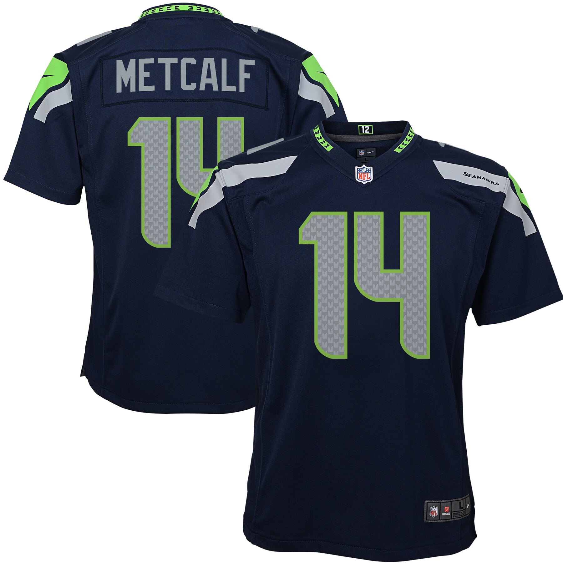 Youth Seattle Seahawks DK Metcalf Navy Game Jersey JS5165 nicesnker