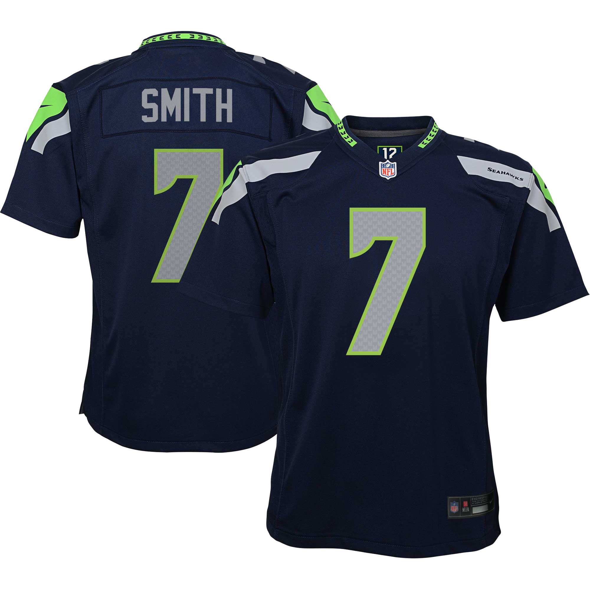 Youth Seattle Seahawks Geno Smith Navy Game Jersey JS1555 nicesnker