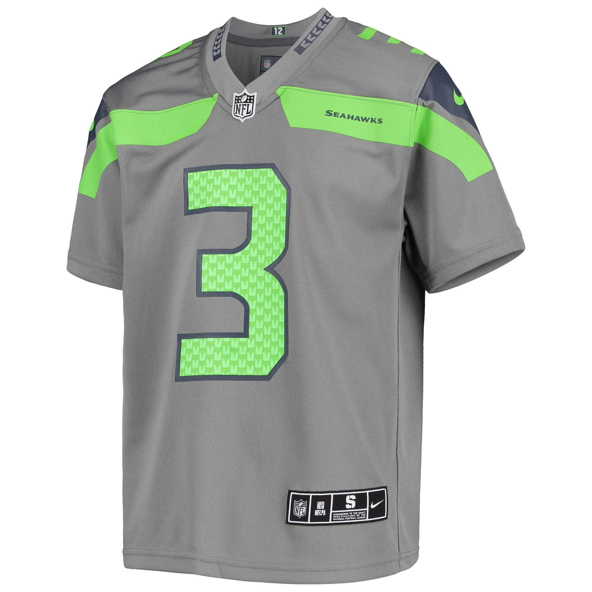 Youth Seattle Seahawks Russell Wilson Gray Inverted Team Game Jersey JS7273 nicesnker - Image 2