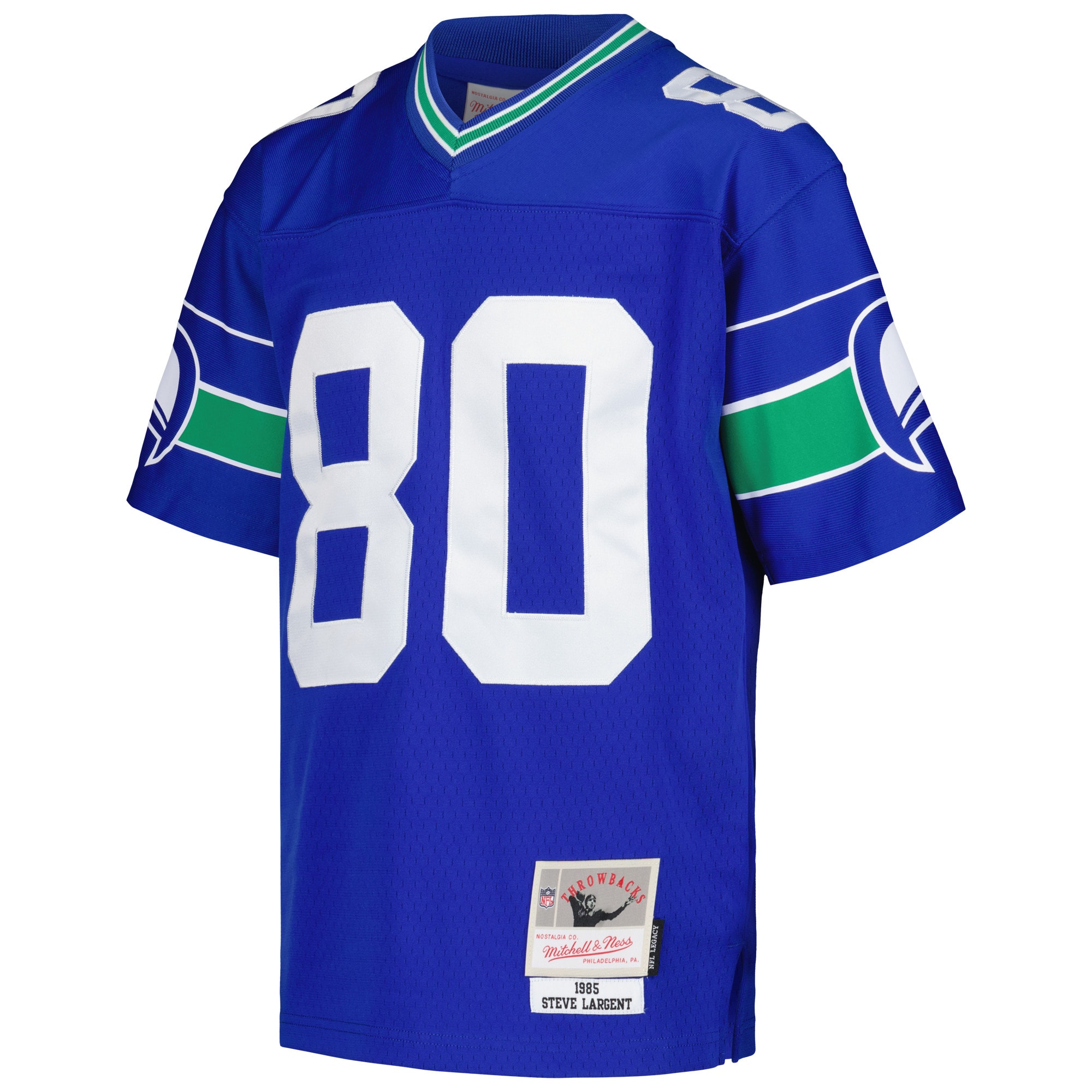 Youth Seattle Seahawks Steve Largent Mitchell & Ness Royal 1985 Retired Player Legacy Jersey JS1926 nicesnker - Image 2