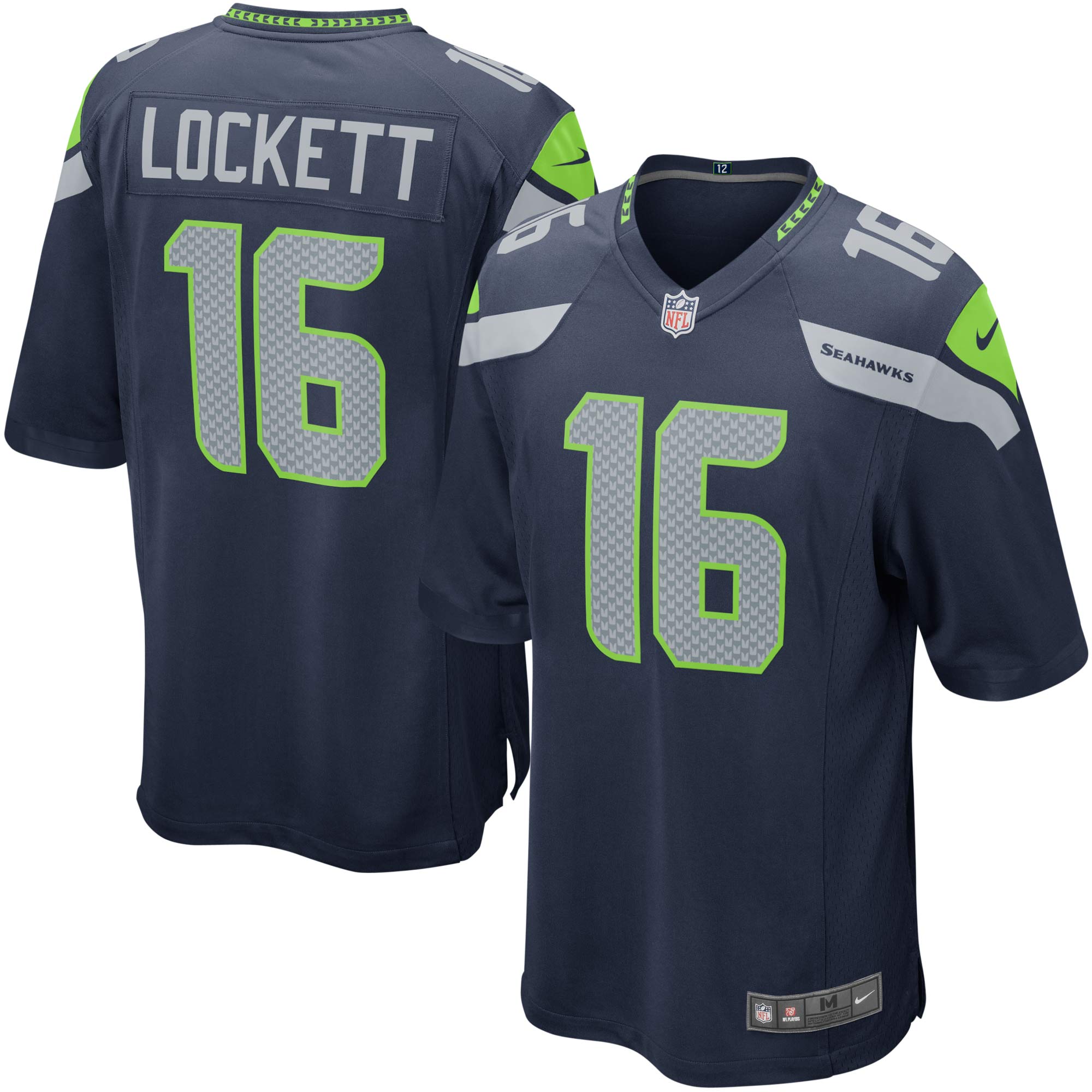 Youth Seattle Seahawks Tyler Lockett Navy Game Jersey JS6791 nicesnker