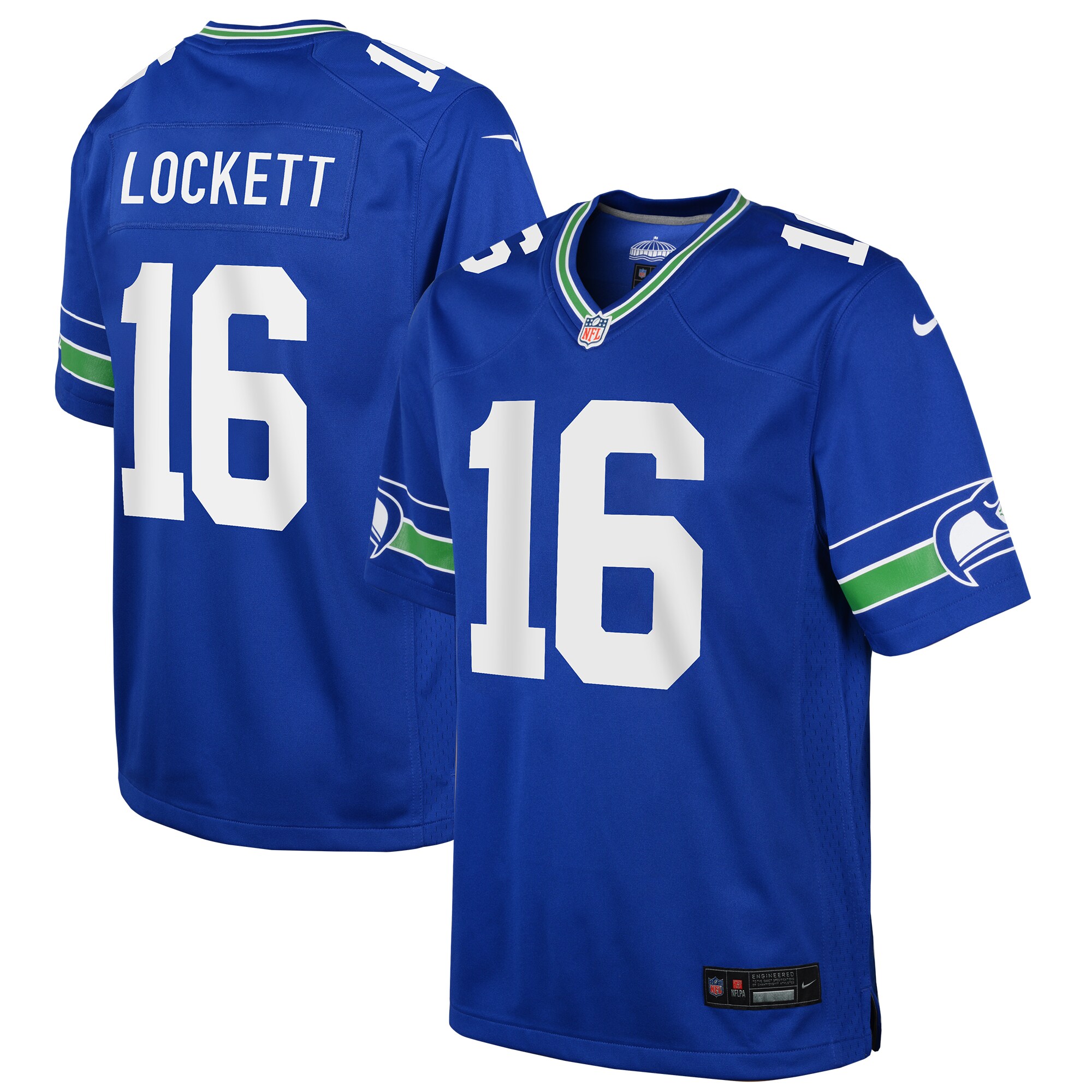 Youth Seattle Seahawks Tyler Lockett Royal Game Jersey JS9508 nicesnker