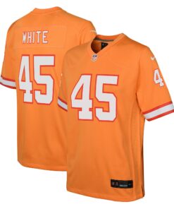 Youth Tampa Bay Buccaneers Devin White Orange Game Jersey JS2031 nicesnker