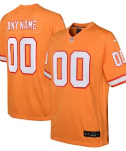 Youth Tampa Bay Buccaneers Orange Custom Throwback Game Jersey JS8066 nicesnker