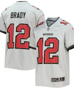 Youth Tampa Bay Buccaneers Tom Brady Gray Inverted Team Game Jersey JS9245 nicesnker