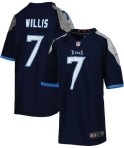 Youth Tennessee Titans Malik Willis Navy Game Jersey JS4999 nicesnker