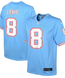 Youth Tennessee Titans Will Levis Light Blue Oilers Throwback ALT2 Player Game Jersey JS2105 nicesnker