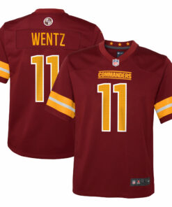Youth Washington Commanders Carson Wentz Burgundy Game Jersey JS6206 nicesnker