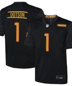 Youth Washington Commanders Jahan Dotson Black Game Jersey JS6223 nicesnker