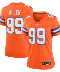 Zach Allen 99 Denver Broncos Women's Mile High Collection 1977 Throwback Player Game Jersey - Orange JS8938 nicesnker