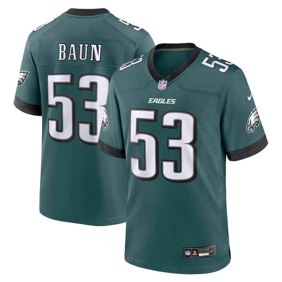 Zach Baun 53 Philadelphia Eagles Game Men Jersey - Midnight Green JS1786 nicesnker