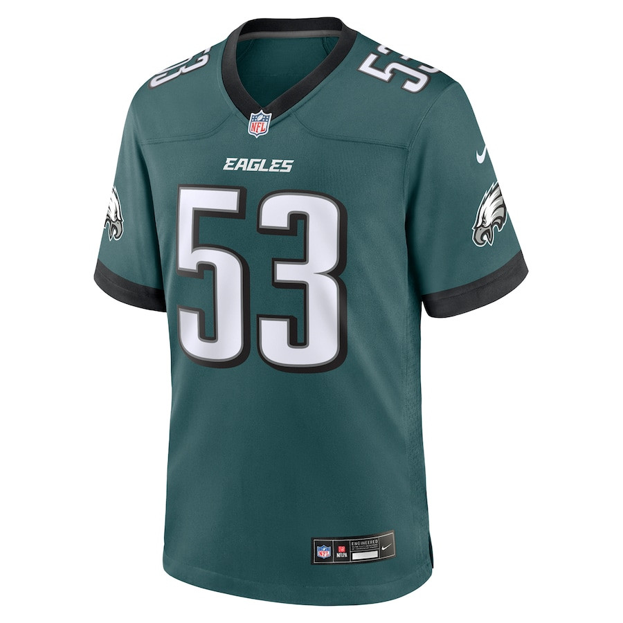 Zach Baun 53 Philadelphia Eagles Game Men Jersey - Midnight Green JS1786 nicesnker - Image 2