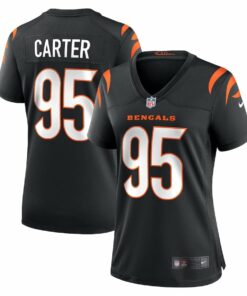 Zach Carter 95 Cincinnati Bengals Women Game Jersey - Black JS2048 nicesnker