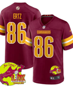 Zach Ertz 86 Washington Commanders Super Bowl LIX New Orleans Patch Game Men Jersey - Burgundy JS9262 nicesnker