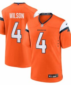 Zach Wilson 4 Denver Broncos Team Game Men Jersey - Orange JS2074 nicesnker