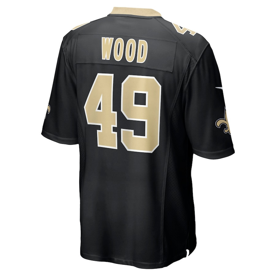 Zach Wood 49 New Orleans Saints Men Game Jersey - Black JS5908 nicesnker - Image 3