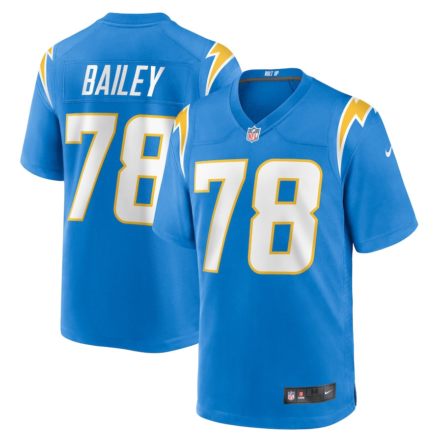Zack Bailey 78 Los Angeles Chargers Team Game Men Jersey - Powder Blue JS8015 nicesnker