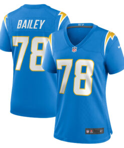 Zack Bailey 78 Los Angeles Chargers Women's Game Jersey - Powder Blue JS3394 nicesnker