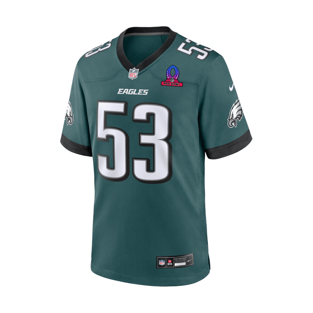 Zack Baun 53 Philadelphia Eagles 2025 Pro Bowl Patch Game Men Jersey - Midnight Green JS6783 nicesnker - Image 2