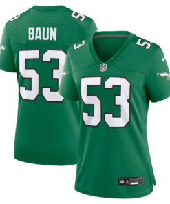 Zack Baun 53 Philadelphia Eagles Women's Alternate Game Jersey - Kelly Green JS7191 nicesnker