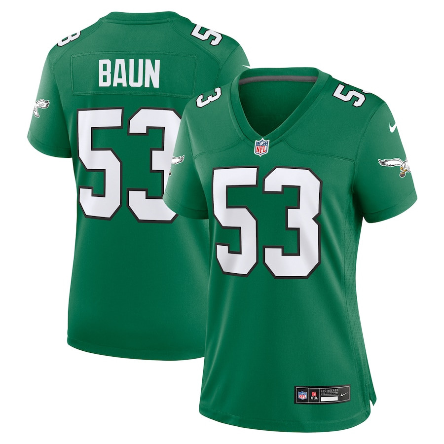 Zack Baun 53 Philadelphia Eagles Women's Alternate Game Jersey - Kelly Green JS7191 nicesnker