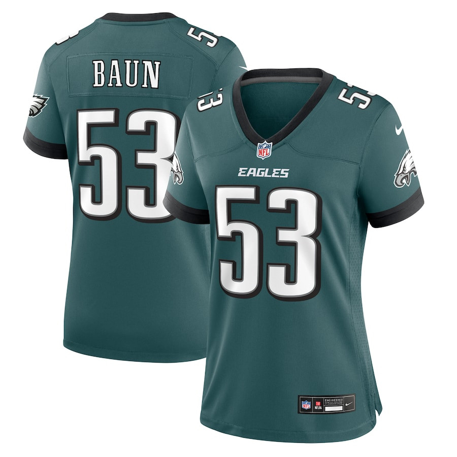 Zack Baun 53 Philadelphia Eagles Women's Game Jersey - Midnight Green JS1176 nicesnker