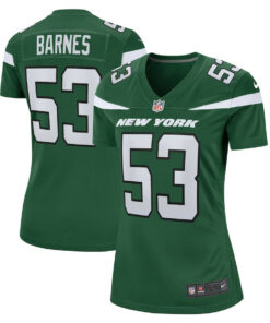 Zaire Barnes 53 New York Jets Women's Game Jersey - Gotham Green JS7552 nicesnker